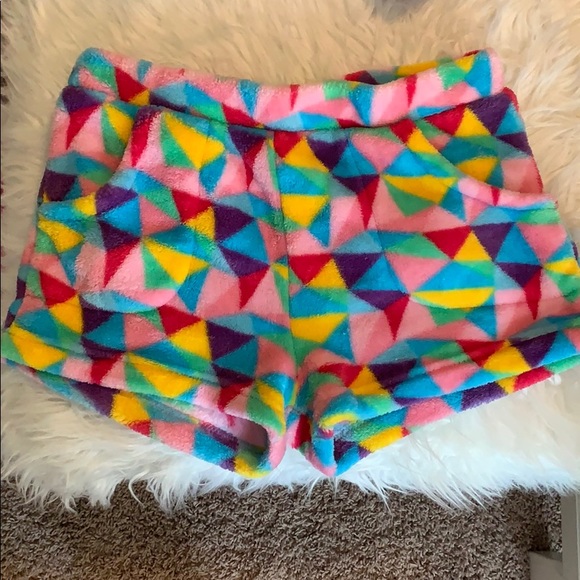 Shorts Fuzzy Rainbow Pj Shorts Poshmark